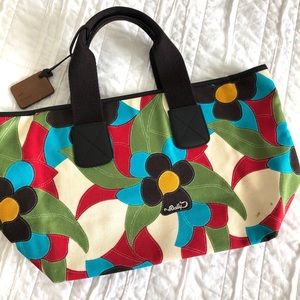 Bally Floral Multicolor Canvas Tote